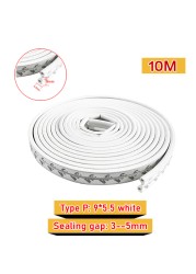 10M DIEP Door Type Weather Strip Self Adhesive Rubber Tape Foam Tape Window Dustproof Soundproof Insulation Tape