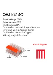 Wire Connector Small Quick Universal Compact Connector Spring Wire Cable Electrical Connectors Push In Terminal Block 412-415