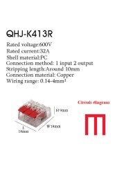 Wire Connector Small Quick Universal Compact Connector Spring Wire Cable Electrical Connectors Push In Terminal Block 412-415