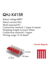 Wire Connector Small Quick Universal Compact Connector Spring Wire Cable Electrical Connectors Push In Terminal Block 412-415