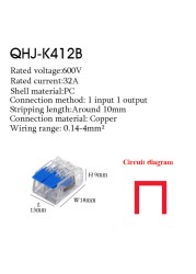 Wire Connector Small Quick Universal Compact Connector Spring Wire Cable Electrical Connectors Push In Terminal Block 412-415