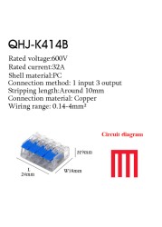 Wire Connector Small Quick Universal Compact Connector Spring Wire Cable Electrical Connectors Push In Terminal Block 412-415