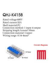 Wire Connector Small Quick Universal Compact Connector Spring Wire Cable Electrical Connectors Push In Terminal Block 412-415