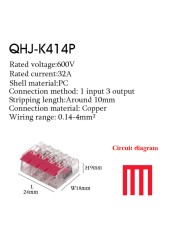 Wire Connector Small Quick Universal Compact Connector Spring Wire Cable Electrical Connectors Push In Terminal Block 412-415