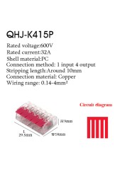 Wire Connector Small Quick Universal Compact Connector Spring Wire Cable Electrical Connectors Push In Terminal Block 412-415