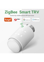 Tuya ZigBee 3.0 Coolant Engine TRV Smart Home Life Programmable Thermostat Heater Temperature Alexa Voice Control With Gateway