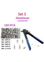 150pcs Rivet Nut Thread Insert Stainless Steel Rivet Nut Rivet Nut With Threaded Retainer Mechanical Tools Clamping Lever Rivet Nut Set