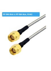 RG402 SMA Male to SMA Male Plug Semi Flexible Silver RG402 Test Cable High Frequency 50ohm 6GHz RF Pigtail Coaxial Cable