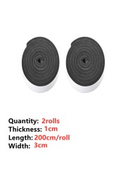 2 Rolls Door Window Strips Sound Insulation Protective Window Door Foam Back Noise Insulation Tape Excluded Dust Sealant