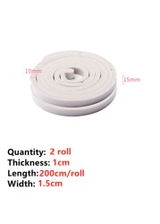 2 Rolls Door Window Strips Sound Insulation Protective Window Door Foam Back Noise Insulation Tape Excluded Dust Sealant