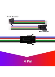 JST LED Connectors 2/3/4/5/6 Pin Extension Cable SM Male Female Wires for 3528 5050 RGB RGBW RGBWW LED Strip Light