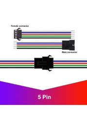 JST LED Connectors 2/3/4/5/6 Pin Extension Cable SM Male Female Wires for 3528 5050 RGB RGBW RGBWW LED Strip Light