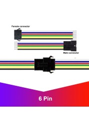 JST LED Connectors 2/3/4/5/6 Pin Extension Cable SM Male Female Wires for 3528 5050 RGB RGBW RGBWW LED Strip Light