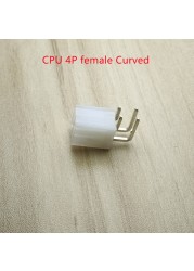 50pcs/1lot 5557 4.2mm Black/White 4P 4PIN Female Socket Straight/Curved Needle for PC Computer ATX CPU Power Connector