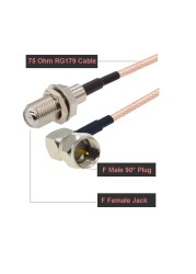 RG179 Cable 75 Ohm F Male Plug to F Male Plug Connector RF Coaxial Cable Extension Pigtail for TV Set-Top Box DIY Jumper