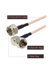 RG179 Cable 75 Ohm F Male Plug to F Male Plug Connector RF Coaxial Cable Extension Pigtail for TV Set-Top Box DIY Jumper