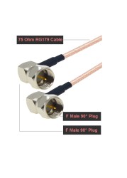 RG179 Cable 75 Ohm F Male Plug to F Male Plug Connector RF Coaxial Cable Extension Pigtail for TV Set-Top Box DIY Jumper