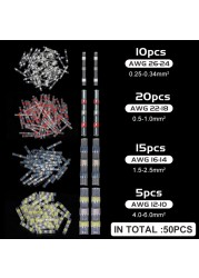 10-50 قطعة لحام عازل موصلات الأسلاك-الحرارة يتقلص لحام بعقب موصلات-طقم توصيل لحام-السيارات البحرية معزول