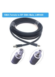 50 Ohm Pigtail RF Coaxial WiFi Router Extension Jumper Cord SMA LMR400 Cable RP-SMA Female to RP-SMA Female LMR-400