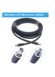 50 Ohm Pigtail RF Coaxial WiFi Router Extension Jumper Cord SMA LMR400 Cable RP-SMA Female to RP-SMA Female LMR-400