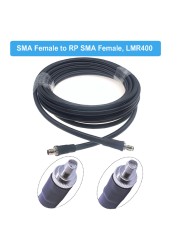 50 Ohm Pigtail RF Coaxial WiFi Router Extension Jumper Cord SMA LMR400 Cable RP-SMA Female to RP-SMA Female LMR-400