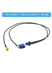 Fakra C Male to SMA Male and Fakra C Female Y Type GPS Adapter Fakra to SMA Splitter Navigation Cable GPS Antenna Extension Cord