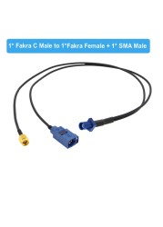 Fakra C Male to SMA Male and Fakra C Female Y Type GPS Adapter Fakra to SMA Splitter Navigation Cable GPS Antenna Extension Cord