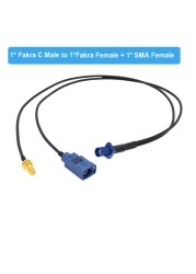 Fakra C Male to SMA Male and Fakra C Female Y Type GPS Adapter Fakra to SMA Splitter Navigation Cable GPS Antenna Extension Cord