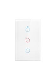 Tuya - Connected Wall Switch, Wi-Fi, Touch Sensor, 110V/220V, Neutral Wire Required, Voice Control, Compatible with Alexa and Google Home