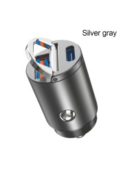 QCY Mini Car Charger 30W Metal Dual USB Car Charger 2 Alloy Flush Fit Car Adapter Fast Charging QC3.0 CR01