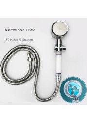 High Pressure Water Saving Flow Pressurized Shower Head 360 Degree Rotating Adjustable ABS Hose Bathroom Accessories Shower Set