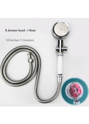 High Pressure Water Saving Flow Pressurized Shower Head 360 Degree Rotating Adjustable ABS Hose Bathroom Accessories Shower Set