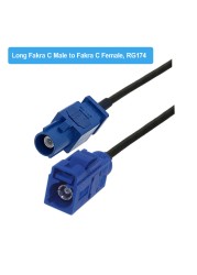 Blue Fakra C RAL 5005 Male Female RG174 Cable GPS Antenna Extension Cord RF Coaxial Pigtail For Car GPS Navigation