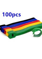 50pcs/100pcs Removable Cable Ties Plastic Colorful Reusable Cable Ties Nylon Loop Wrap Zip Pack Ties T-type Cable Ties Tie Wire