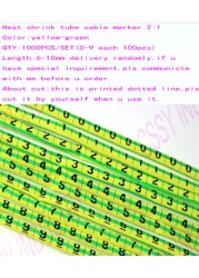 Plastic Heat Shrink Tubing Cable Markers Label Wire Number 0 to 9 1-16mm Colorful PVC Cable Cable Markers Insulation Shrink Ratio 2:1