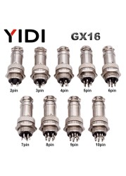 YIDI 5/10 Set GX12 GX16 GX20 2 3 4 5 6 7 8 9 10 12 14 15 Pin Male Female Lc Cable Pilot Flight Circular Connector Plug Socket