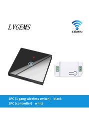 Wireless Switch with Touch Glass Panel, 1/2/3 Button, RF433Mhz, Smart Home Improvement, Wireless Remote Control, Controller, 90-240V