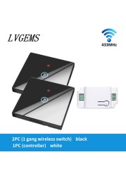 Wireless Switch with Touch Glass Panel, 1/2/3 Button, RF433Mhz, Smart Home Improvement, Wireless Remote Control, Controller, 90-240V