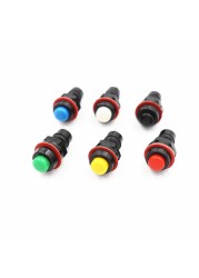 6pcs DS-211 DS-213 Push Button Switch 10mm Momentary/Self-Lock Round Button Switch DS211 DS213 Miniature