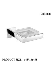 Chrome Polished Double Towel Bars Bathroom Towel Hanger Stainless Steel Bathroom Accessories Soap Dish Toilet Brush Holder