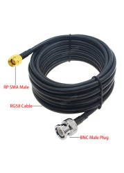 RG-58 SMA Straight/Right Angle Male to BNC Male Plug RG58 Cable 50 Ohm RF Extension Cable Connector RF Jumper Pigtail Adapter