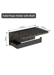 TAICUTE Black Bathroom Accessories Hardware Sets Premium Steel Towel Rack Bar Hook Paper Roll Holder Toilet Brush