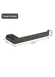 TAICUTE Black Bathroom Accessories Hardware Sets Premium Steel Towel Rack Bar Hook Paper Roll Holder Toilet Brush