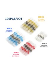 50/100/250pcs Mixed Heat Shrink Connect Terminals Waterproof Soldering Sleeve Tube Insulated Electrical Wire Splice Connectors Kit