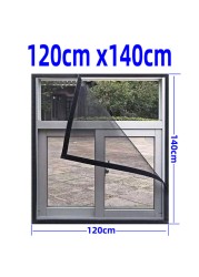 Inset window screen mesh, air tulle adjustable summer invisible anti mosquito net fiberglass removable washable customize screen