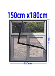 Inset window screen mesh, air tulle adjustable summer invisible anti mosquito net fiberglass removable washable customize screen