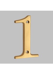 Solid Brass 4" 100mm Letters Modern House Number Apartment Door Numbers Home Number Mailbox Address Plates Sign Outdoor #0-9