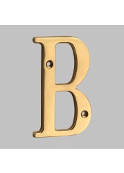 Solid Brass 4" 100mm Letters Modern House Number Apartment Door Numbers Home Number Mailbox Address Plates Sign Outdoor #0-9