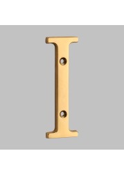 Solid Brass 4" 100mm Letters Modern House Number Apartment Door Numbers Home Number Mailbox Address Plates Sign Outdoor #0-9