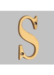 Solid Brass 4" 100mm Letters Modern House Number Apartment Door Numbers Home Number Mailbox Address Plates Sign Outdoor #0-9